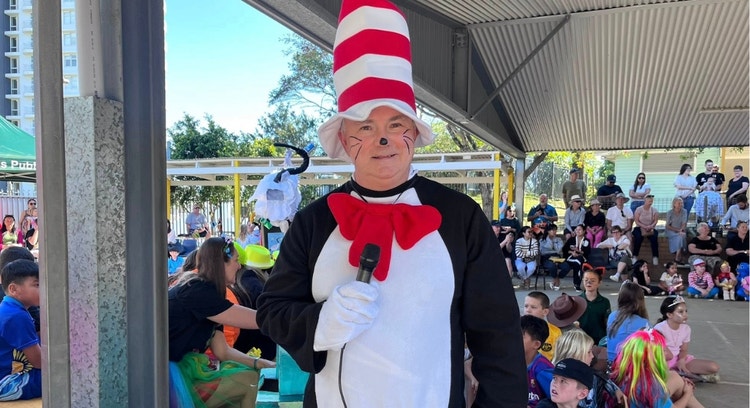 Our principal dressed as Cat in the Hat as part of our Book Week celebrations
