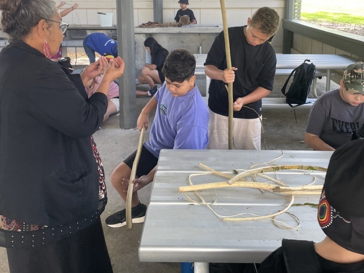Students learning about Bundjalung language and culture from local elders