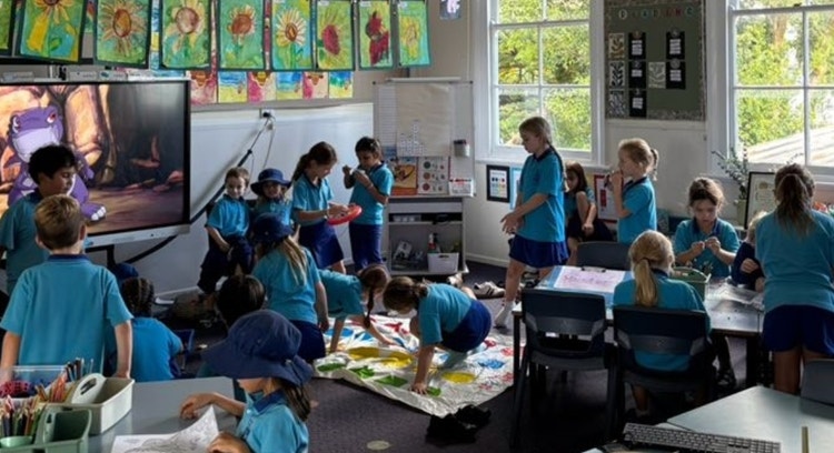 Students involved activities such as board games and jewellery making at wellbeing club